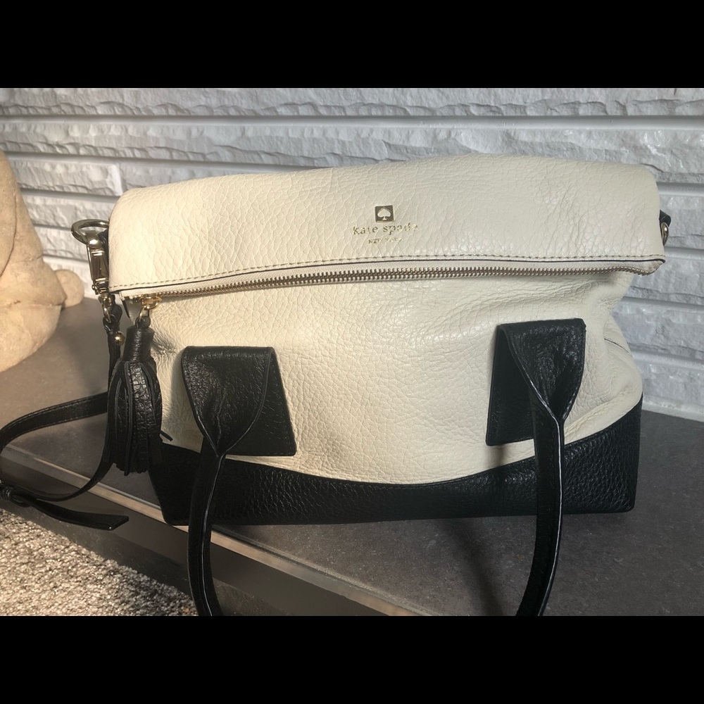 Kate Spade Black & Cream Handbag w/ Shoulder Strap